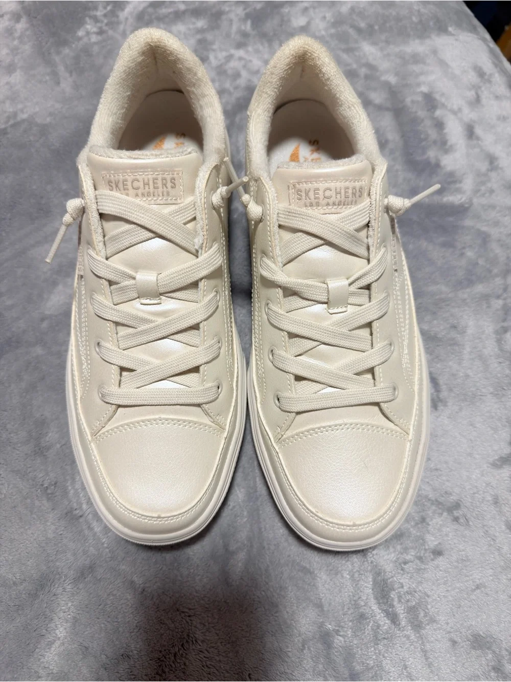 Skechers Women's Off-White Low-Top Lace-Up Sneakers